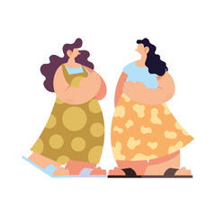 women talking about topics of the day.