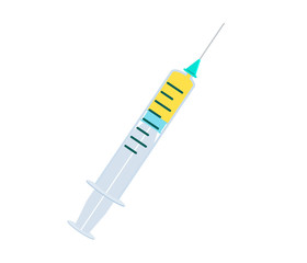Vector cartoon syringe. Isolated on white background