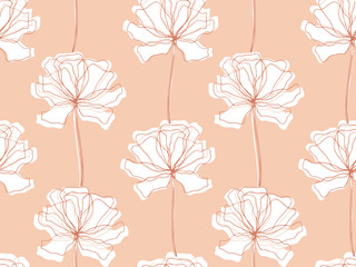 Floral seamless pattern with blossom flowers