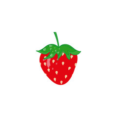Strawberry colorful logo. Strawberry cartoon style symbol. Isolated on a white background.