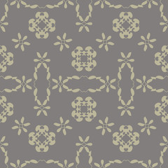 Seamless pattern with little hearts. Grey and light green color. Vector.