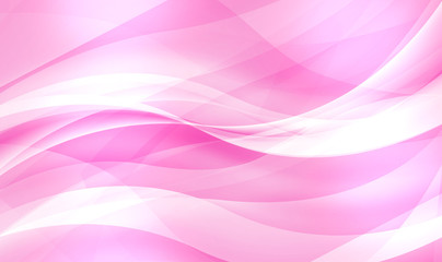 滑らかな曲線の構成（透明感のあるピンクの背景）
