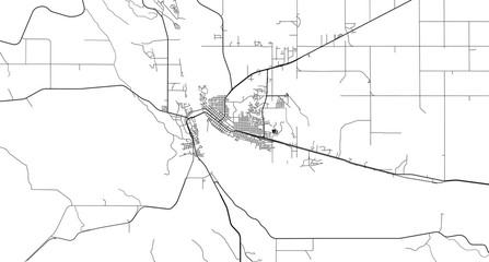 Urban vector city map of Pierre, USA. South Dakota state capital