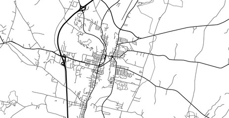 Obraz premium Urban vector city map of Augusta, USA. Maine state capital