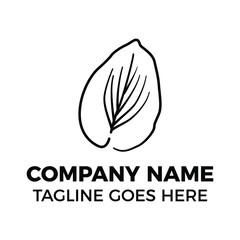 simple design line logo leaf