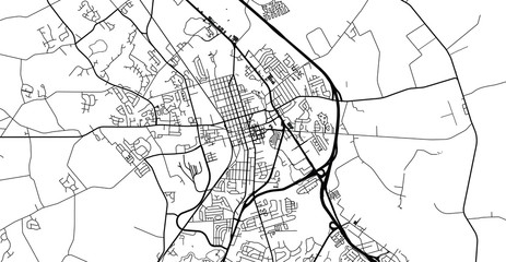 Fototapeta na wymiar Urban vector city map of Dover, USA. Delaware state capital