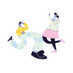 couple walking and dancing with style