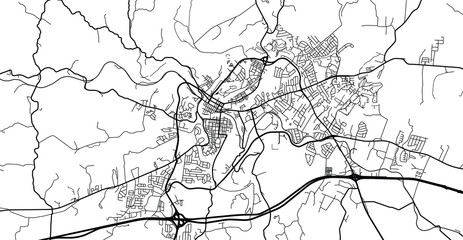 Urban vector city map of Frankfort, USA. Kentucky state capital