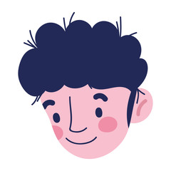 young man face character cartoon isolated icon on white background
