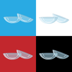 Contact lenses for correcting vision on backgrounds of different colors.