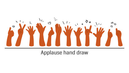 Applause hand draw, vector illustration on white background