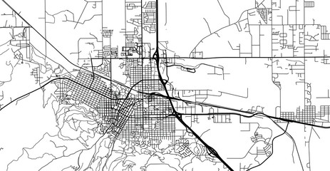 Urban vector city map of Helena, USA. Montana state capital - obrazy, fototapety, plakaty