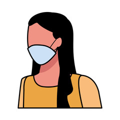 woman using face mask for covid19