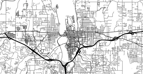 Urban vector city map of Olympia, USA. Washington state capital