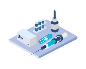 medical and vaccination equipment icons