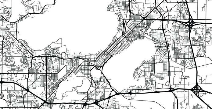 Urban Vector City Map Of Madison, USA. Wisconsin State Capital