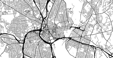 Naklejka premium Urban vector city map of Province, USA. Rhode Island state capital