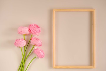 Pink flower and a frame.