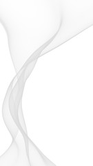 White abstract background. Fluttering white scarf. Waving on wind white fubric. 3D illustration