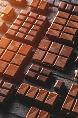 Milk and hazelnut chocolate pieces