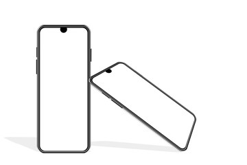 3d illustration of two smart phones isolated on white
