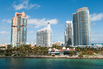 Fototapeta na wymiar Miami South Beach Modern Skyscrapers