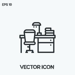 Workplace vector icon illustration. Ui/Ux. Premium quality.