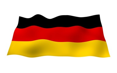 Flag of Germany. Wide format 3D illustration. State symbol of the Federal Republic of Germany. 3D rendering