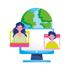 education online, computer people student world learn virtual