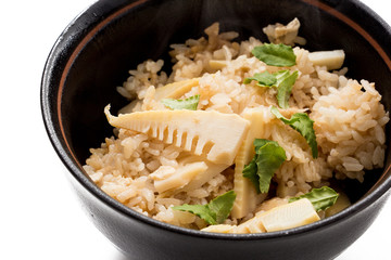 Steamed rice and Bamboo shoot called 