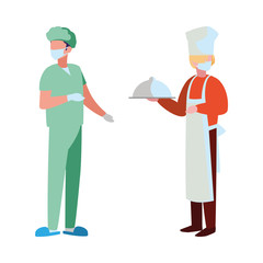 professional men wearing face mask