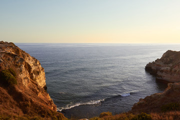 The Portuguese coast during sunset