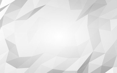 White abstract background. Lowpoly backdrop. Crumpled paper. 3D illustration