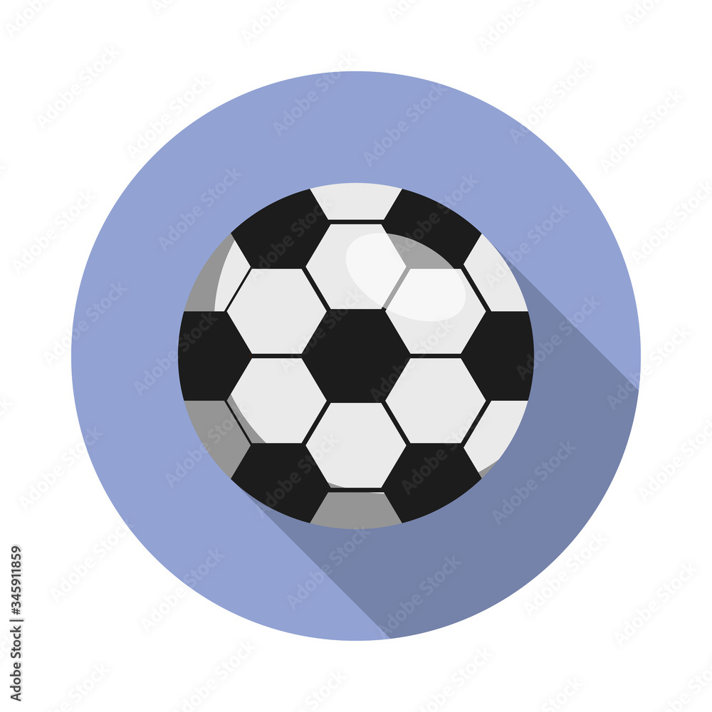 Aufkleber fan ball long shadow icon. simple color vector of russian fan atributs icons for ui and ux, website 