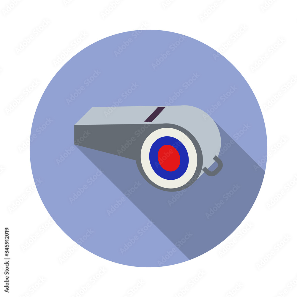 Aufkleber fan whistle flag fan whistle long shadow icon. simple color vector of russian fan atributs icons for