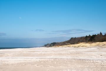 Windy day on the beach in Poland by the Baltic Sea

