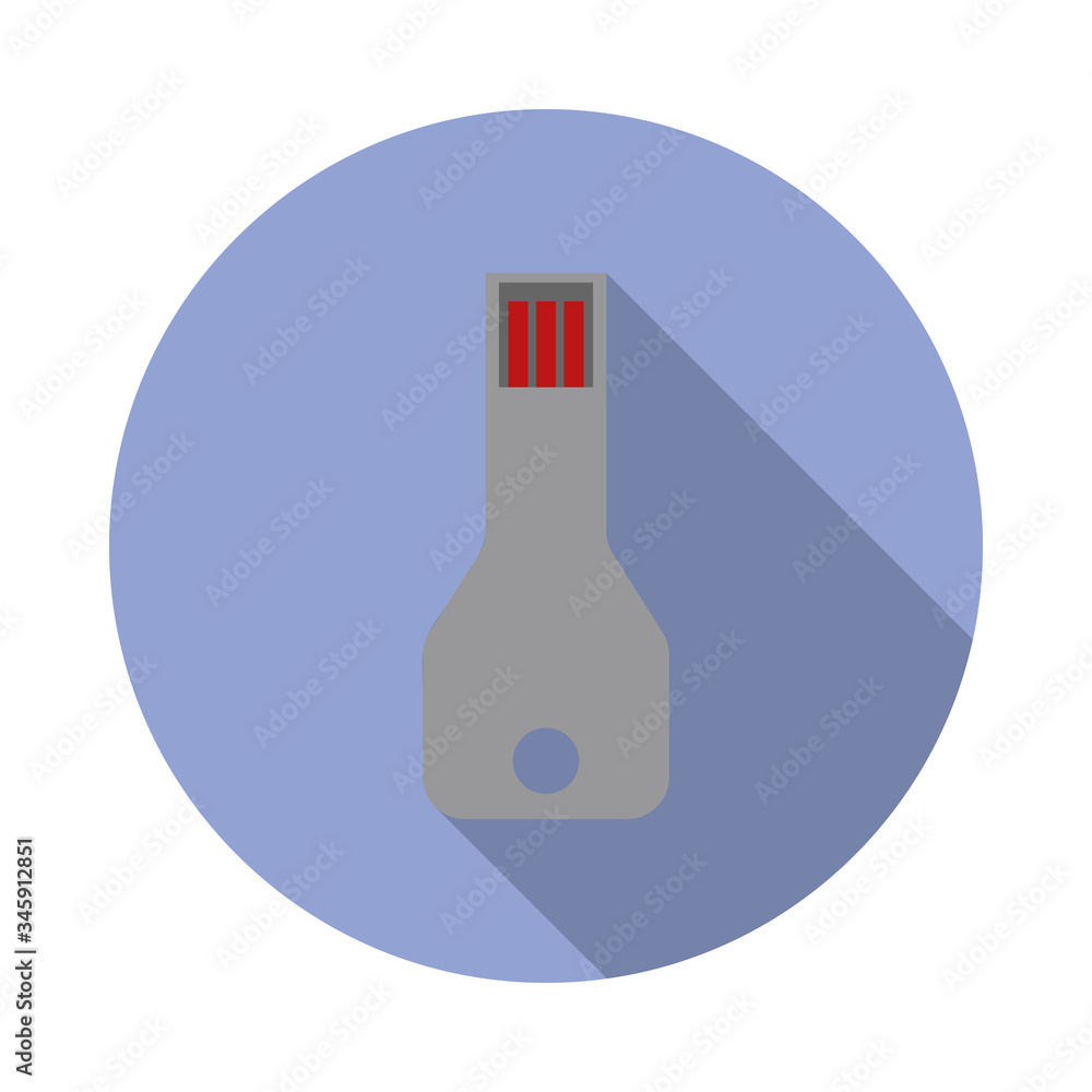 Poster flash card long shadow icon. simple color vector of virus and antivirus icons for ui and ux, website