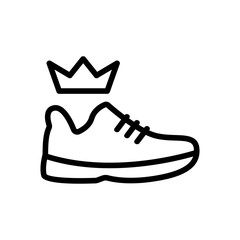 crown of shoes icon vector. crown of shoes sign. isolated contour symbol illustration