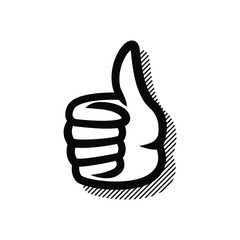 thumb up sign. Hand showing Like gesture. thumbs up icon. isolated vector illustration
