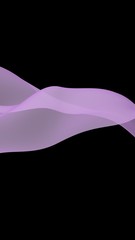 Abstract wave. Scarf. Bright ribbon on black background. Abstract smoke. Raster air background. Vertical image orientation. 3D illustration
