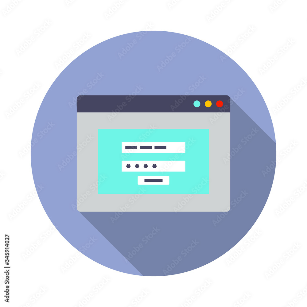 Aufkleber code in the browser long shadow icon. simple color vector of virus and antivirus icons for ui and ux