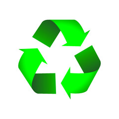 green arrows recycling sign. Ecology. Recycle Symbol, Isolated On White Background stock Vector icon. Trash, Organic Waste, Plastic, Aluminium Can, Pollution, Recycle Plant