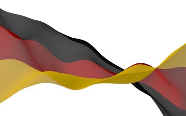 Flag of Germany. Wide format 3D illustration. State symbol of the Federal Republic of Germany. 3D rendering
