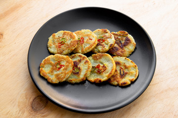 Potato pancake which is called gamjajeon in Korea