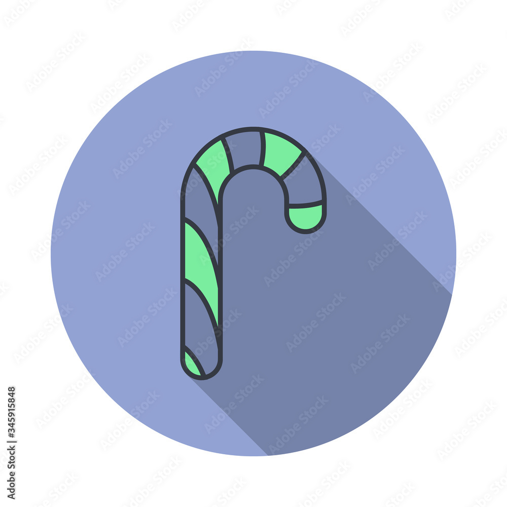 Aufkleber sweet stick long shadow icon. simple color vector of web icons for ui and ux, website or mobile appl