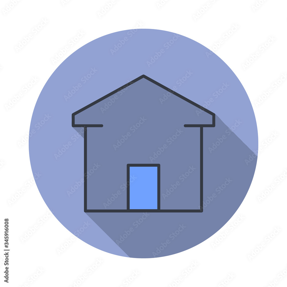 Poster house long shadow icon. simple color vector of web icons for ui and ux, website or mobile applicatio