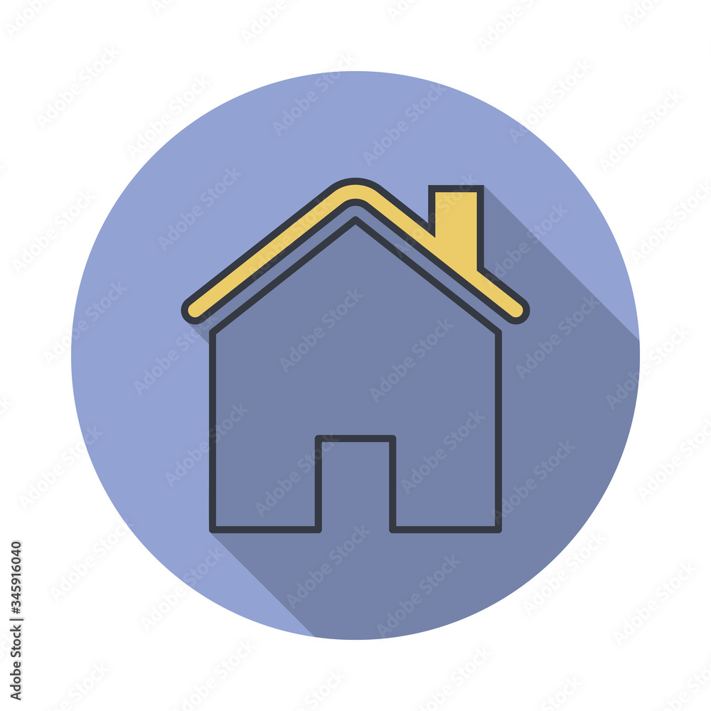 Poster house long shadow icon. simple color vector of web icons for ui and ux, website or mobile applicatio