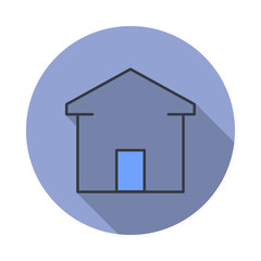 house long shadow icon. Simple color vector of web icons for ui and ux, website or mobile application