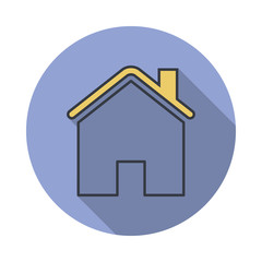 house long shadow icon. Simple color vector of web icons for ui and ux, website or mobile application