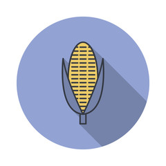 corn long shadow icon. Simple color vector of web icons for ui and ux, website or mobile application